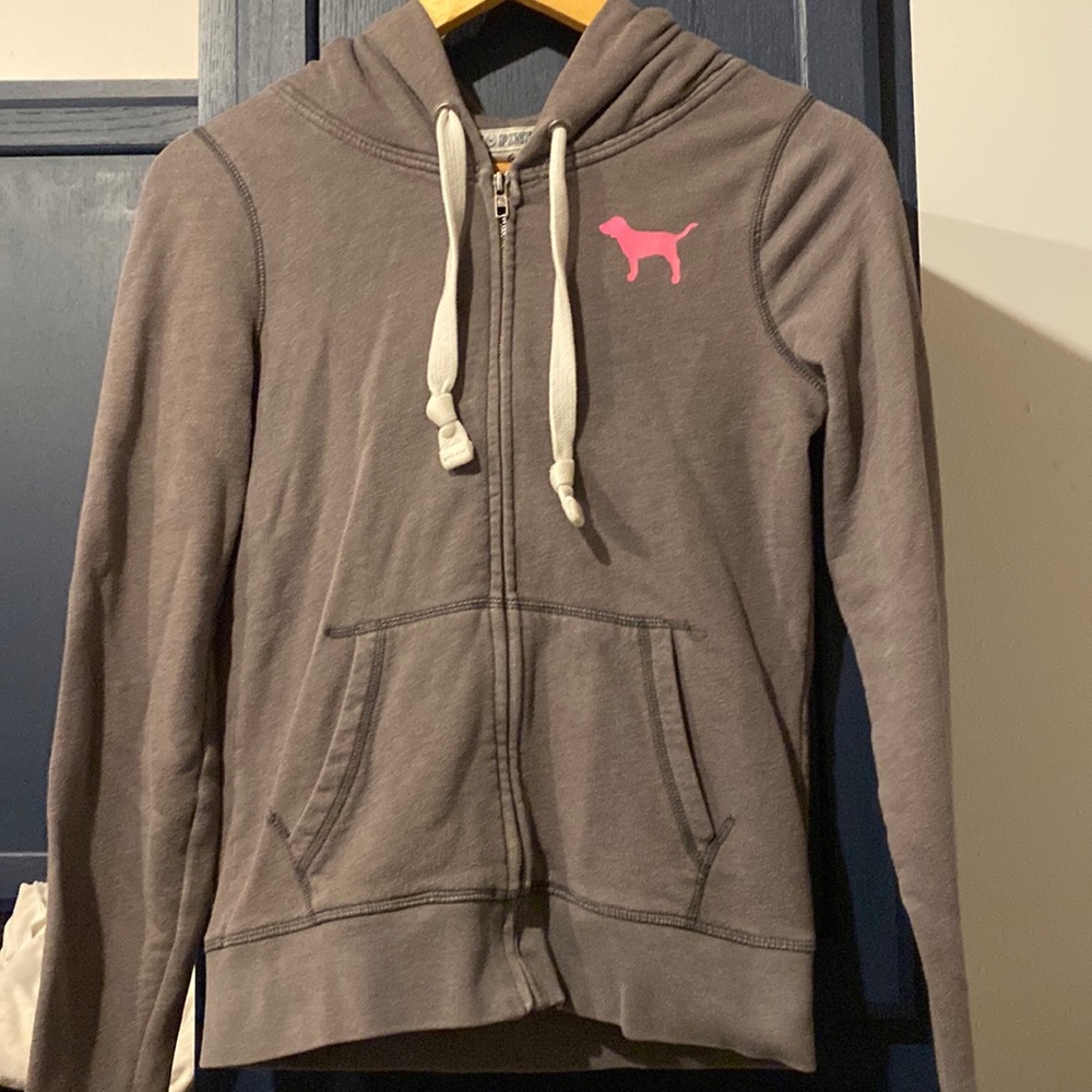 Love PINK grey zip up